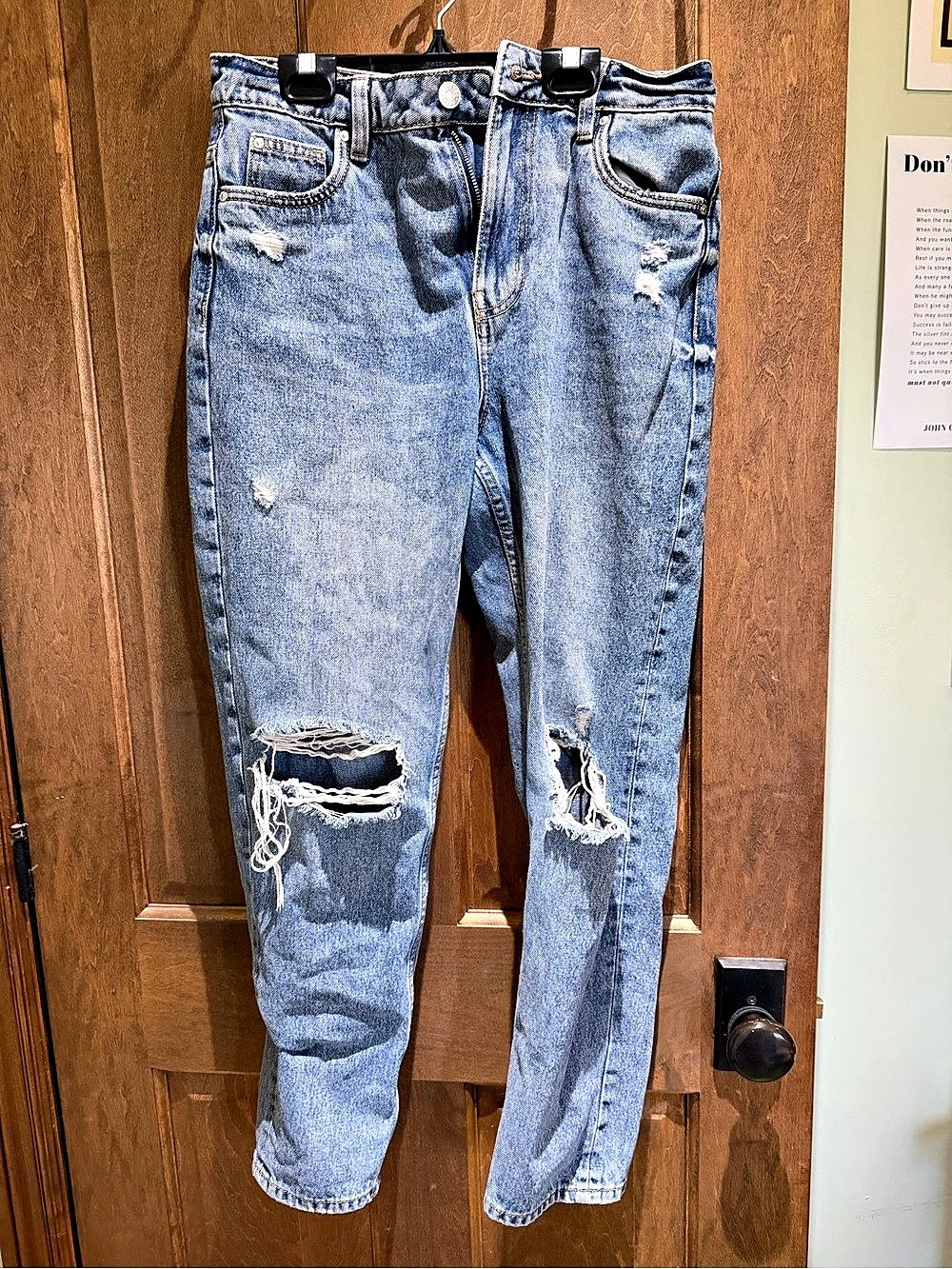 Refuge Denim MOM Distressed Blue Jeans Waist 05